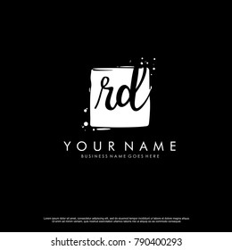 R D initial square logo template vector