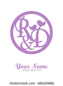 R D initial wedding decorative logo template