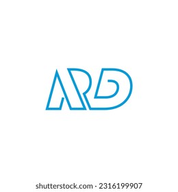 r and d letter combination logo with line style