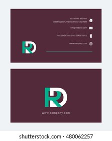 R D Letter Logo design with Business card template