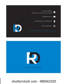 R D Letter Logo design with Business card template