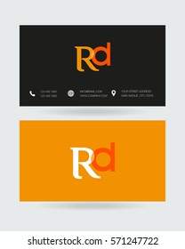 R & D Letter logo design vector element with Business card