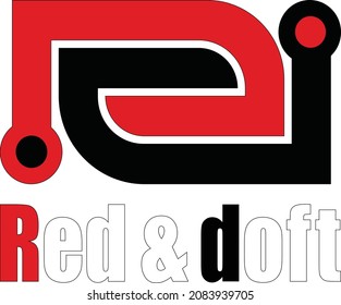 R and D logo uses Red and Doft or Black Color, can implemented for business Logo uses Text R and D