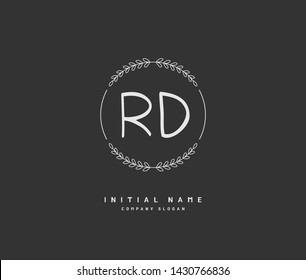 R D RD Beauty vector initial logo, handwriting logo of initial signature, wedding, fashion, jewerly, boutique, floral and botanical with creative template for any company or business.