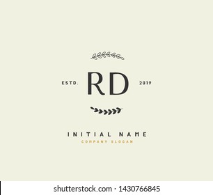 R D RD Beauty vector initial logo, handwriting logo of initial signature, wedding, fashion, jewerly, boutique, floral and botanical with creative template for any company or business.