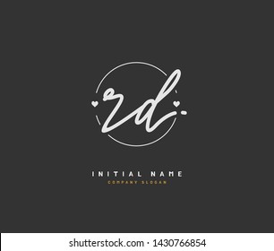 R D RD Beauty vector initial logo, handwriting logo of initial signature, wedding, fashion, jewerly, boutique, floral and botanical with creative template for any company or business.