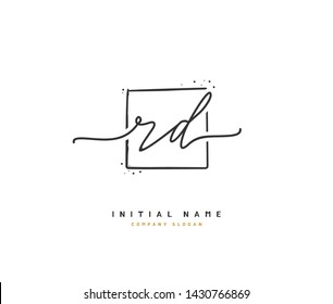 R D RD Beauty vector initial logo, handwriting logo of initial signature, wedding, fashion, jewerly, boutique, floral and botanical with creative template for any company or business.