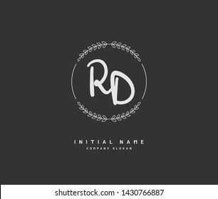 R D RD Beauty vector initial logo, handwriting logo of initial signature, wedding, fashion, jewerly, boutique, floral and botanical with creative template for any company or business.