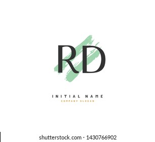 R D RD Beauty vector initial logo, handwriting logo of initial signature, wedding, fashion, jewerly, boutique, floral and botanical with creative template for any company or business.