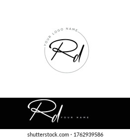 R D RD Initial letter handwriting and signature logo.