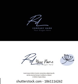 R D RD Initial letter handwriting and signature logo. Beauty vector initial logo .Fashion, boutique, floral and botanical