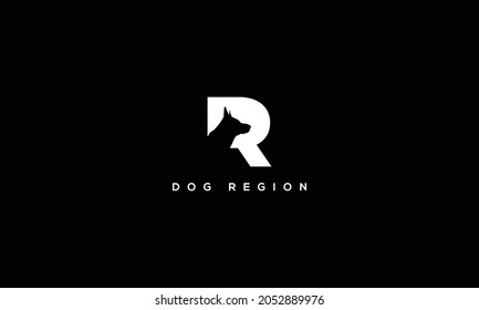 R dog logo negative space for illustration use