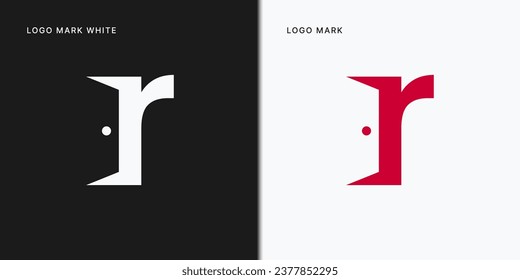 R Door Open Logo Template In Vector Icon Illustration Design.