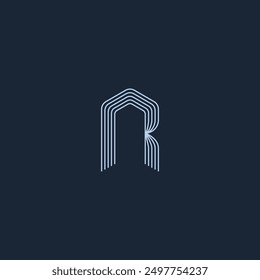 R Door Unique Minimal Style color initial based logo