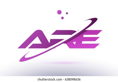 are a r e  alphabet letter logo combination purple pink creative text dots company vector icon design template