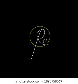 RE R E Initial handwriting creative fashion elegant design logo Sign Symbol template vector icon