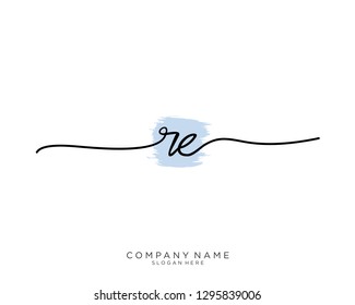 RE R E Initial handwriting logo template