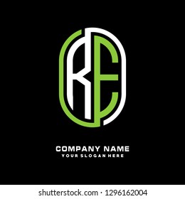 R E initial letter, modern logo design template vector