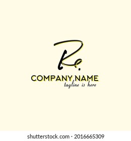 R e Re initial logo handwriting template vector