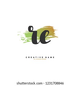 R E RE Initial logo template vector