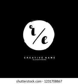 R E RE Initial logo template vector
