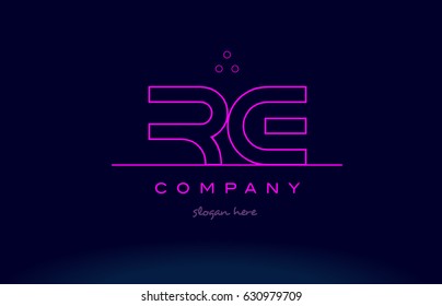 re r e letter alphabet text pink purple dots contour line creative company logo vector icon design template