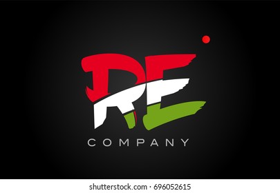 RE R E letter logo combination alphabet vector creative company icon design template modern