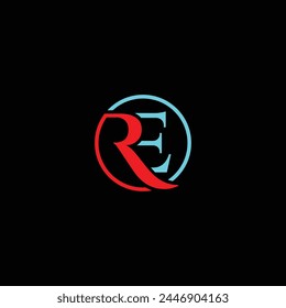 RE R E Letter Logo Design. Creative Icon Modern Letters Vector Logo