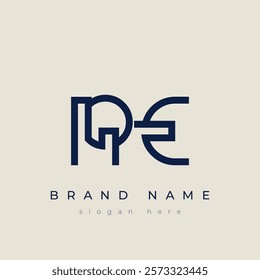 R and E logo design. RE abstract Letters Logo Monogram. This logo design is the process of creating a visual symbol that represents a brand, company, or individual.