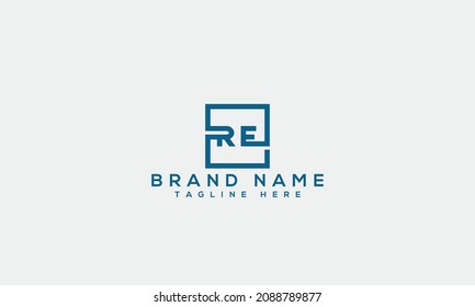 RE r e modern creative letter logo icon unique business template