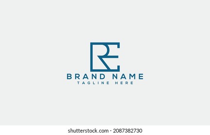 RE r e modern initial creative icon unique business letter logo