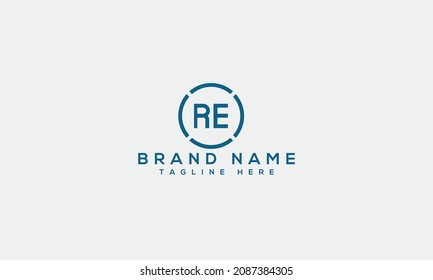 RE r e modern initial creative icon unique business letter logo