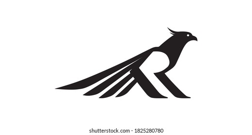 R eagle animal logo design
