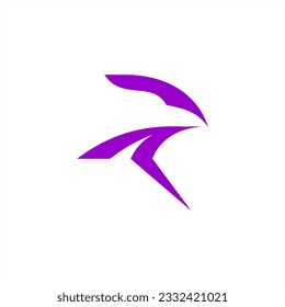 R eagle bird hunter digital modern animal logo vector