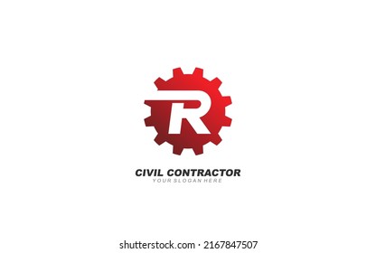 R Engineering logo design inspiration. Vector letter template design for brand.