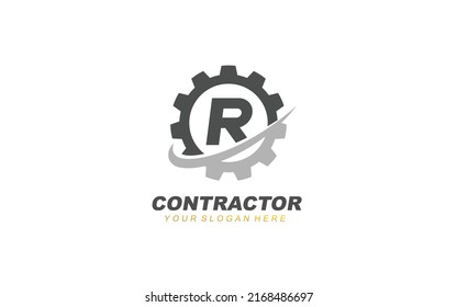 Design-Inspiration für R Engineering-Logo. Design für Vektorbriefe-Vorlagen für Markenbezeichnungen.