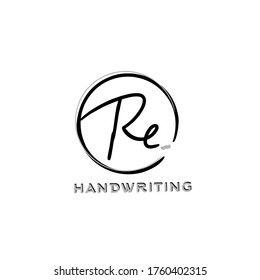 R eRe initial logo handwriting template vector