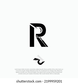 R-Bagger, der den Buchstaben R und Bagger in einer Form mit einem Logo kombiniert, Zielgruppe für Auftragnehmer, Bergbau, Straßenbau und Außenarbeiten