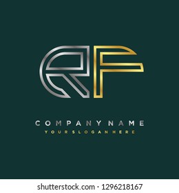 R F initial letter, modern logo design template vector 