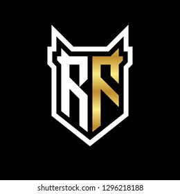 R F initial letter, modern logo design template vector 