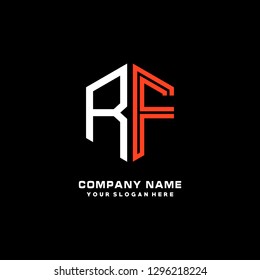 R F initial letter, modern logo design template vector 