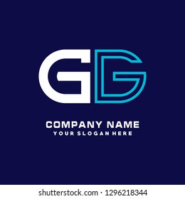 R F initial letter, modern logo design template vector 
