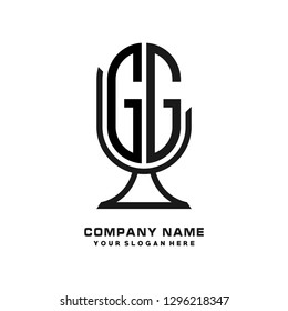 R F initial letter, modern logo design template vector 