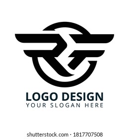 R F Letter GYM Circle Logo Design