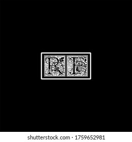 R F letter logo concept design