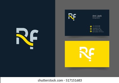 R & F Letter logo vector element with Business card template