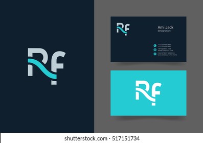 R & F Letter logo vector element with Business card template
