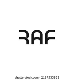 R A F letter monogram logo design