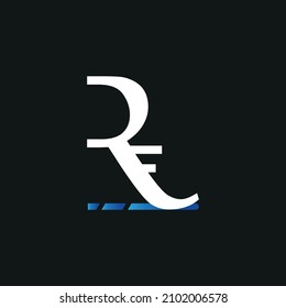 R and F letters minimalist logotype with a modern graphism for business, personal and corporative R and F name's brand