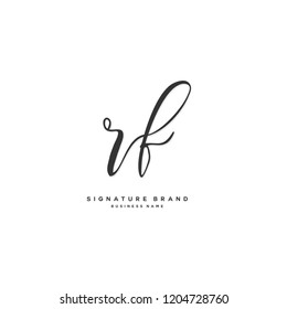 R F RF Initial letter handwriting and  signature logo concept design
